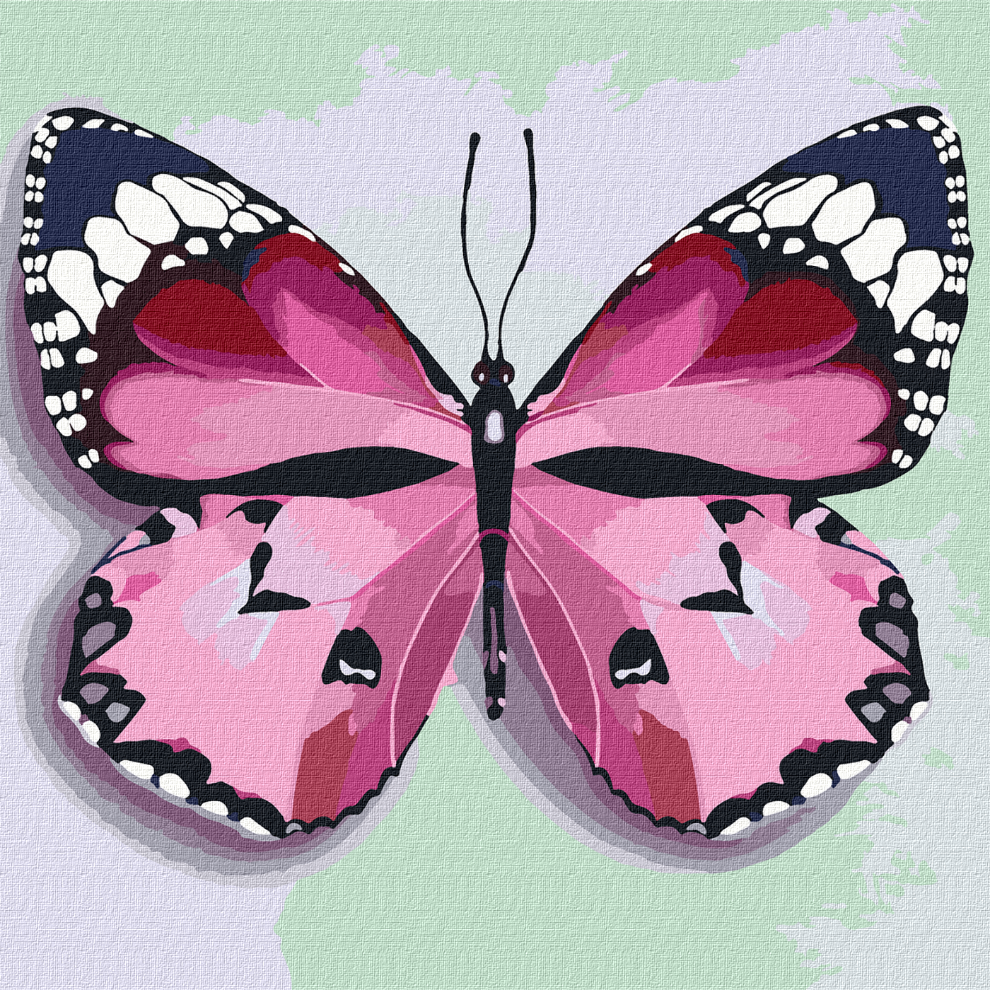 Набор для росписи по номерам Ідейка Розовая бабочка, 25х25 см (KHO4209) - фото 1