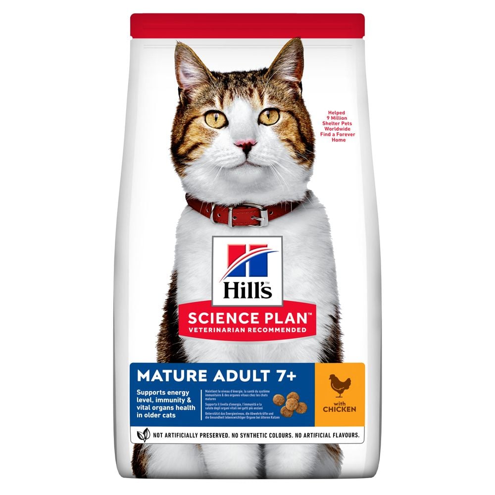 Сухий корм для літніх котів Hill's Science Plan Mature Adult 7+, для котів від 7 років, з куркою, 1,5 кг (604097) - фото 1