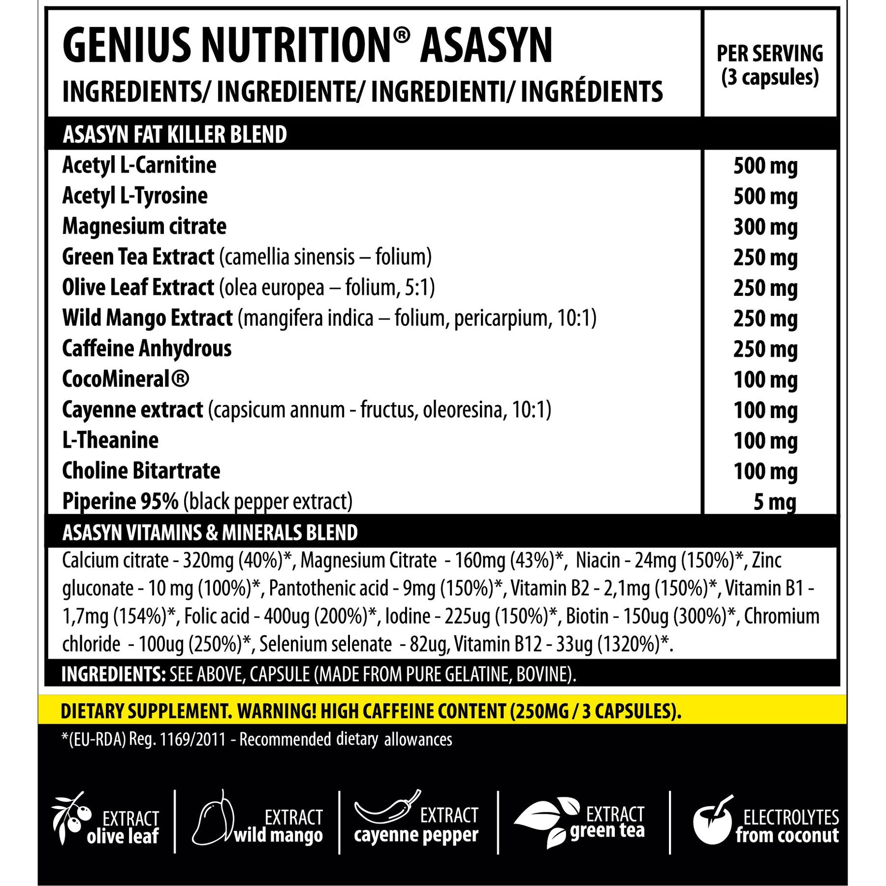 Жироспалювач Genius Nutrition Asasyn 180 капсул - фото 2
