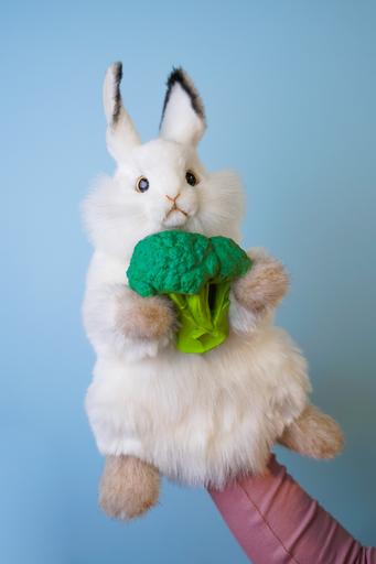 М'яка іграшка на руку Hansa Puppet Білий кролик 34 см (7156) - фото 4