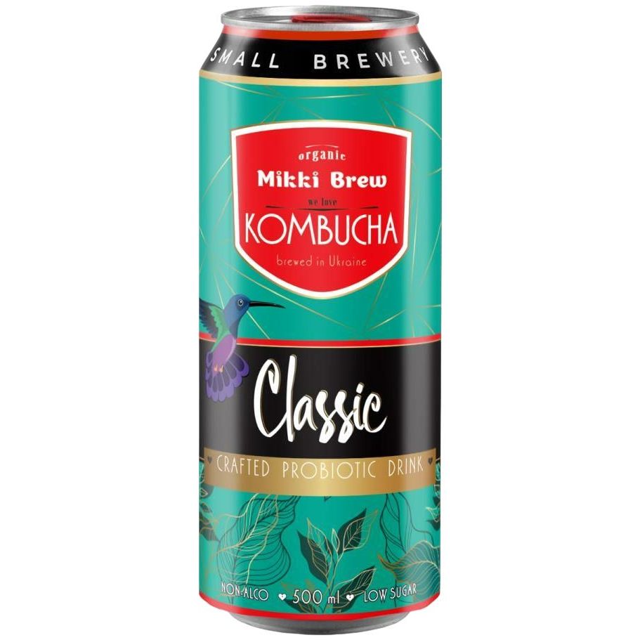 Напиток безалкогольный комбуча Mikki Brew Classic ж/б 0.5 л - фото 1