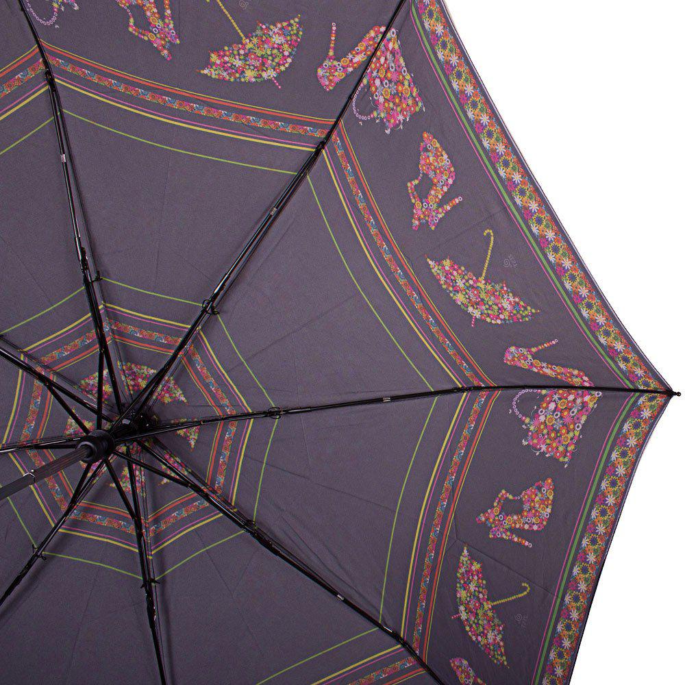 Женский складной зонтик полуавтомат Airton 99 см черный - фото 3
