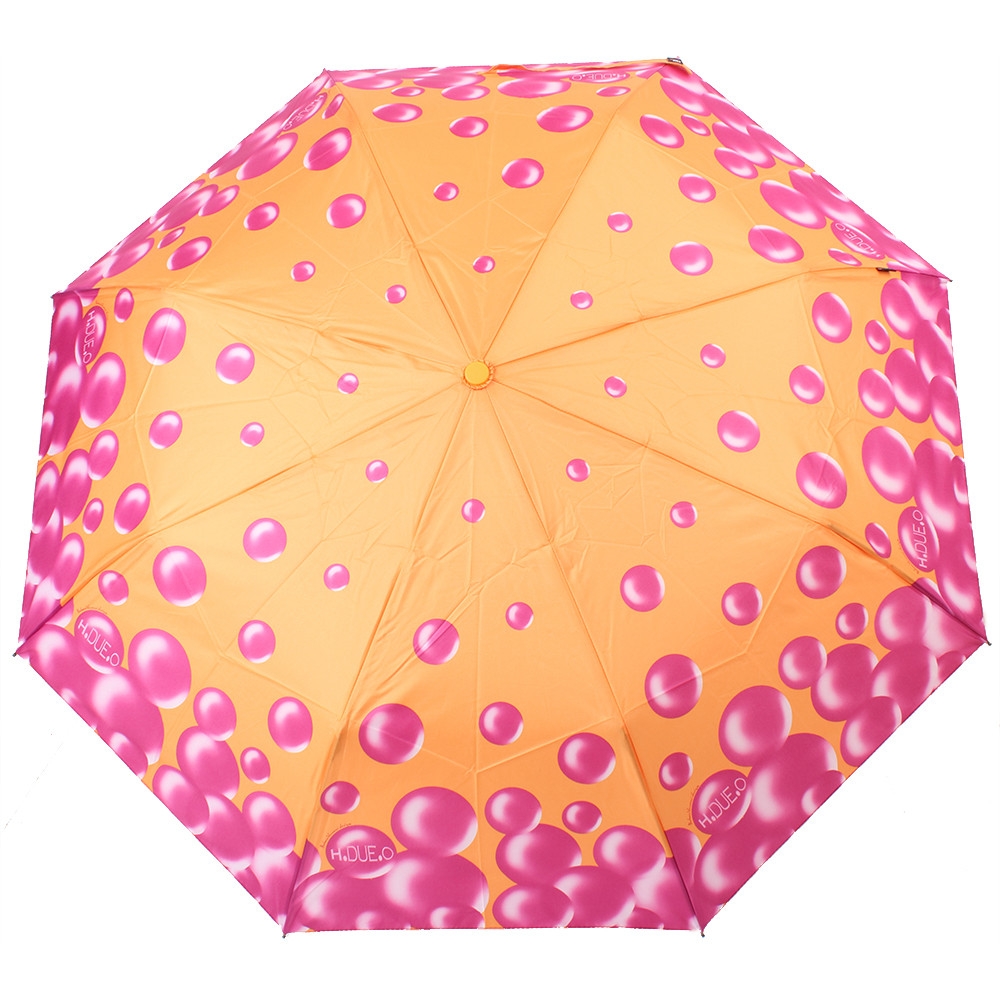 Женский складной зонтик полуавтомат HDUEO 97 см оранжевый - фото 1