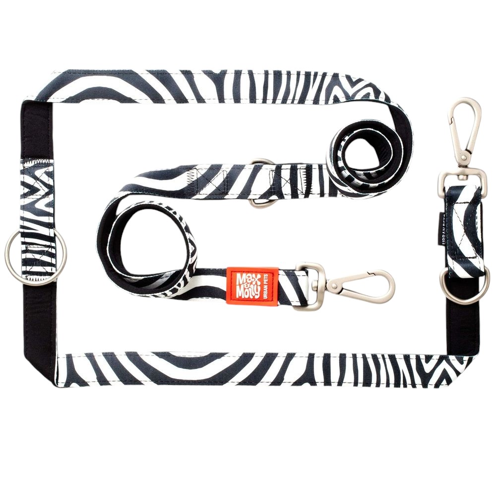 Повідець багатофункціональний Max & Molly Multi-Function Zebra M 2.5 x 200 см - фото 1