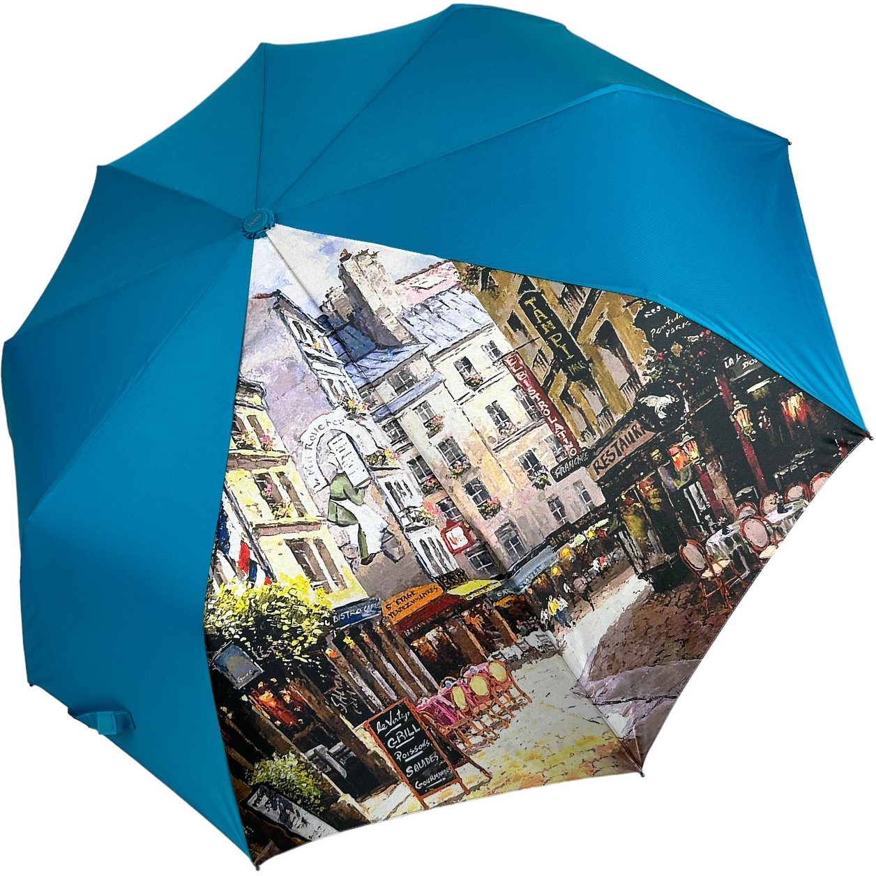 Жіноча складана парасолька напівавтомат Susino 96 см блакитна - фото 1