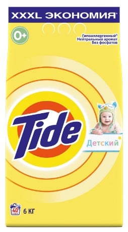 Дитячий пральний порошок Tide, для білих і кольорових тканин, 6 кг - фото 1