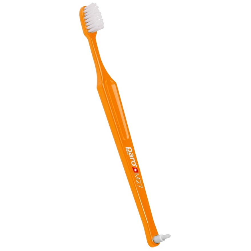 Дитяча зубна щітка Paro Swiss M27 середньої жорсткості помаранчева - фото 1