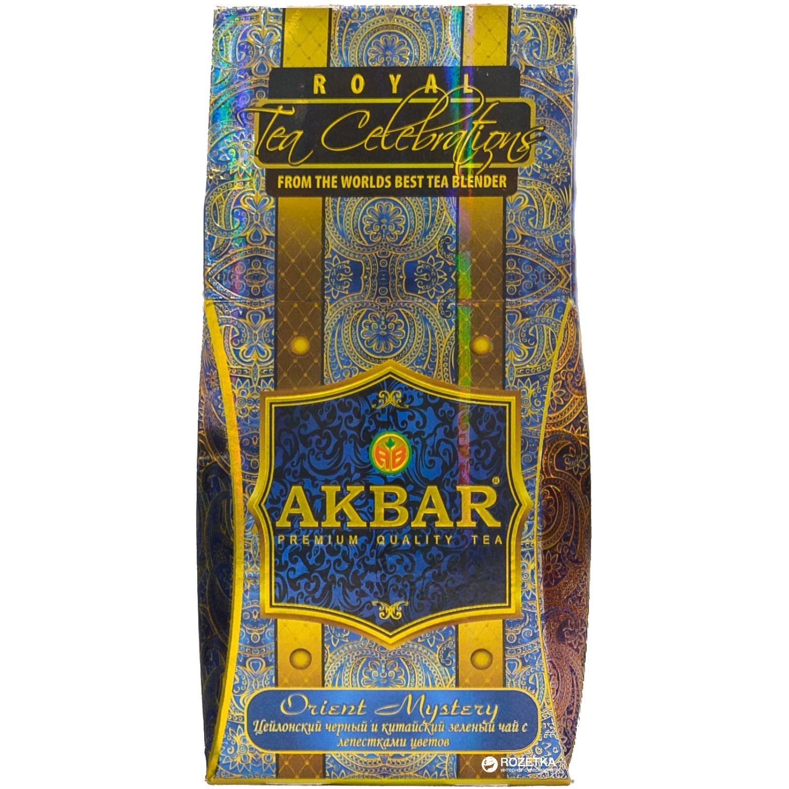 Чай крупнолистовой Akbar Orient Mystery Royal Celebrations чайная смесь с добавлением цветочных лепестков 100 г - фото 1