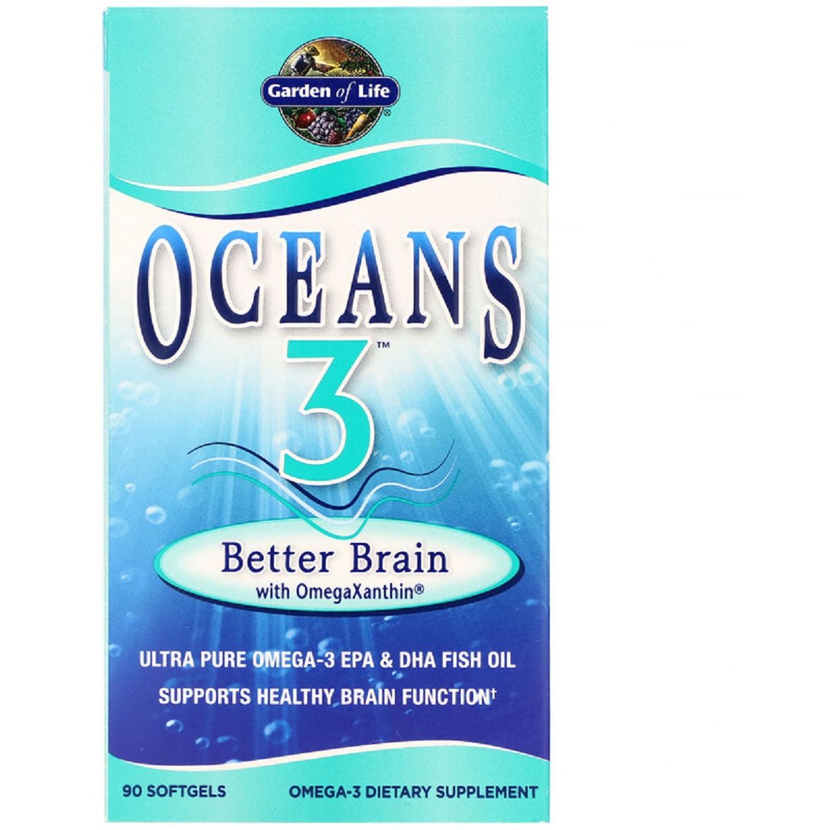 Комплекс Garden of Life Oceans 3 Better Brain with Omega Xanthin для поддержания мозга 90 капсул (GOL11383) - фото 1