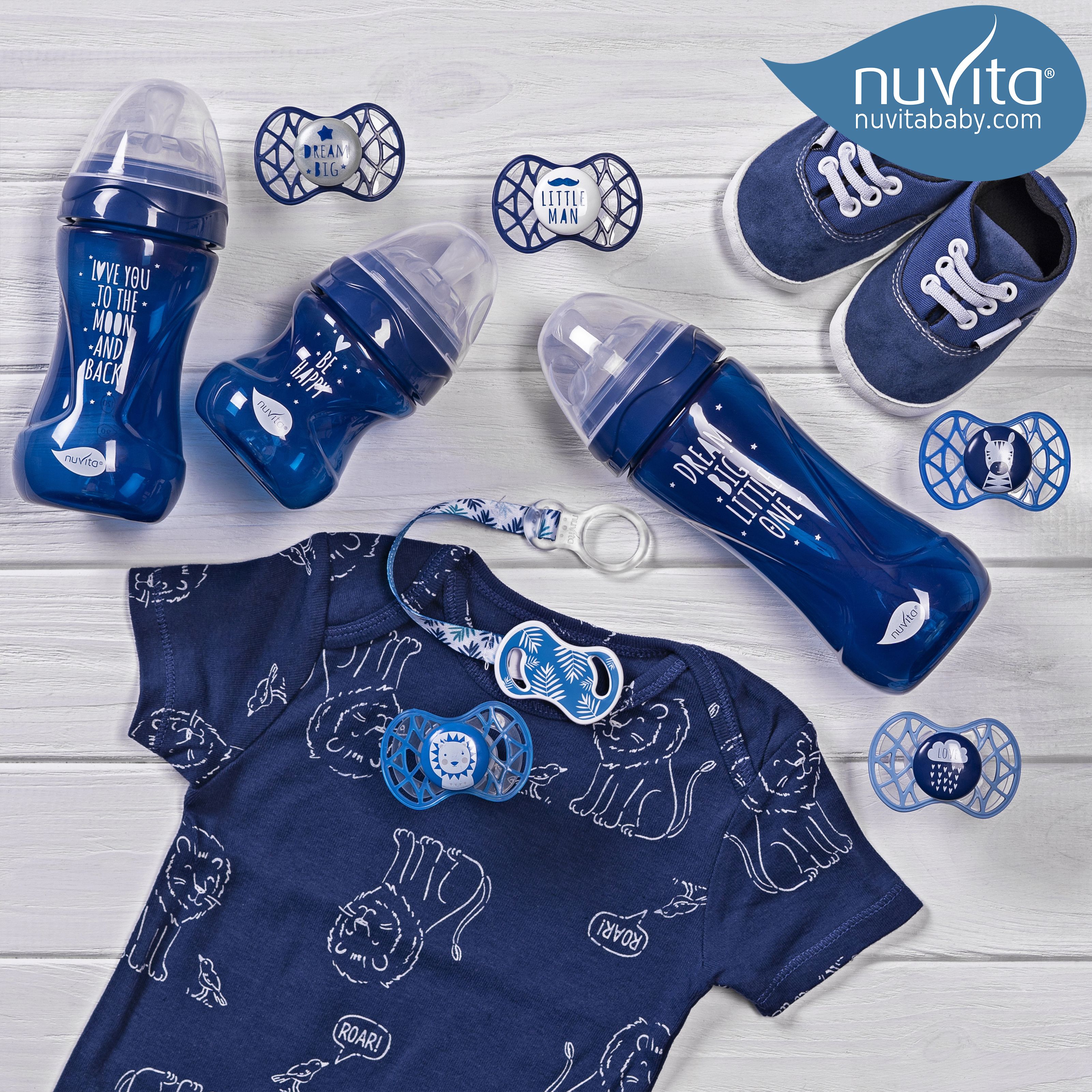 Бутылочка для кормления Nuvita Mimic Cool, антиколиковая, 330 мл, синий (NV6052NIGHTBLUE) - фото 11