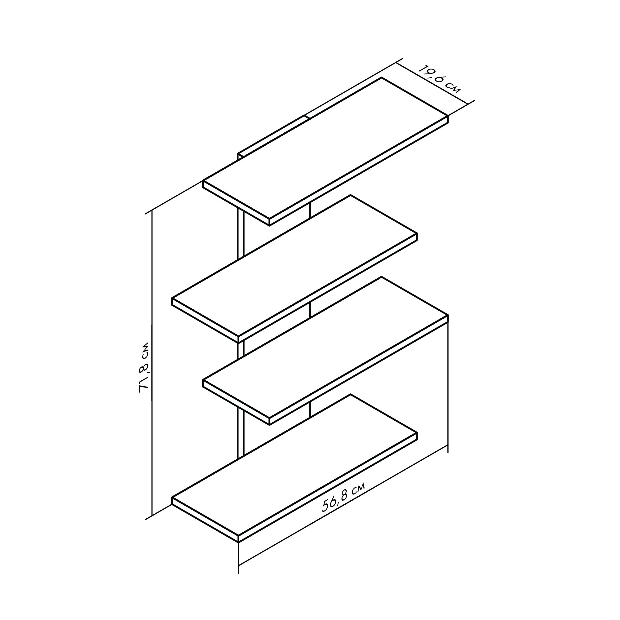 Полка Hopanchuk Furniture Глендейл белая (77C1) - фото 3