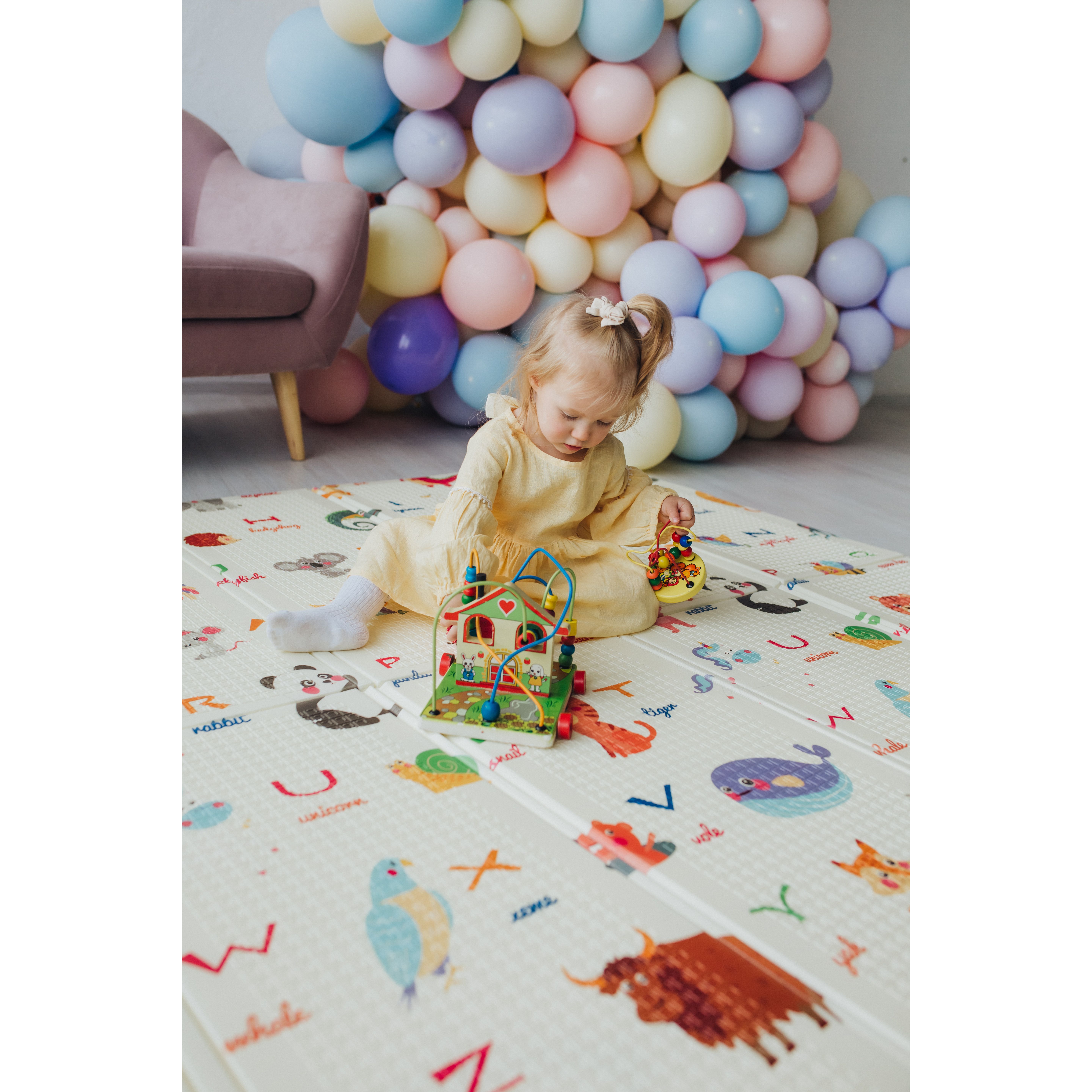Дитячий килимок Poppet Тигреня в лісі та Світ тварин двосторонній складний 200х180x1 см (PP020-200) - фото 13