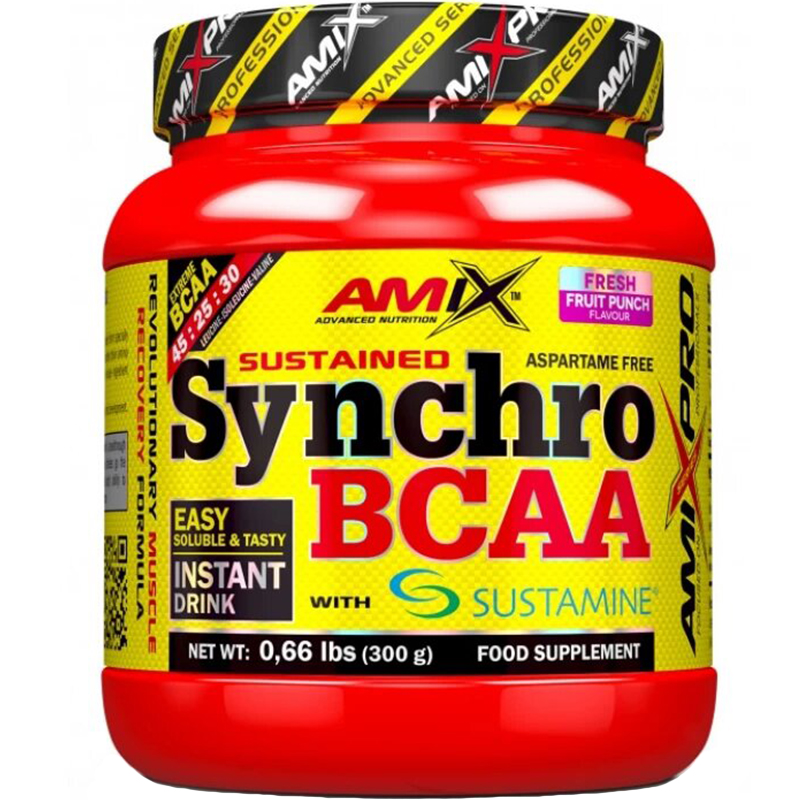 Аминокислота Amix AmixPro Synchro BCAA plus Sustamine фруктовый пунш 300 г - фото 1
