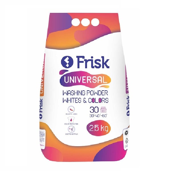 Пральний порошок Frisk Universal, для білих та кольорових тканин, 2,5 кг (906318) - фото 1