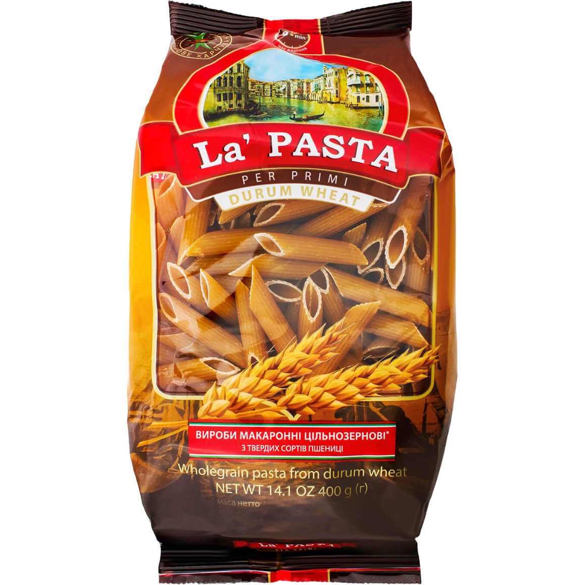 Макаронні вироби La Pasta Пір`я, цільнозернові, 400 г (816995) - фото 1