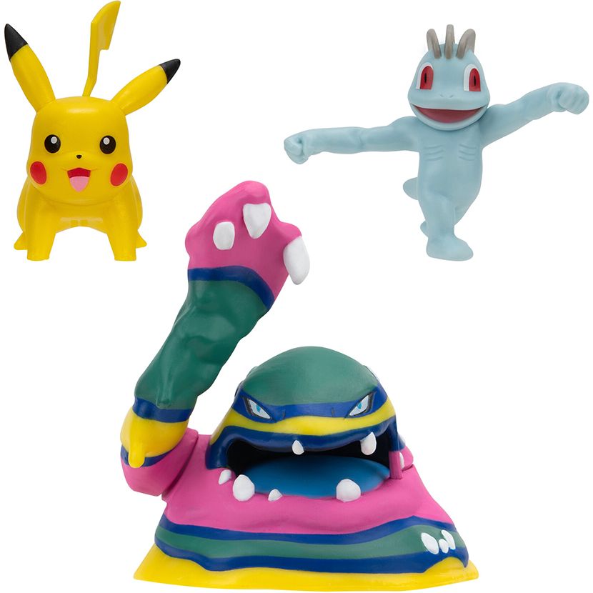 Набір ігрових фігурок Pokemon W19 Мачоп, Пікачу, Алола Мак - фото 3