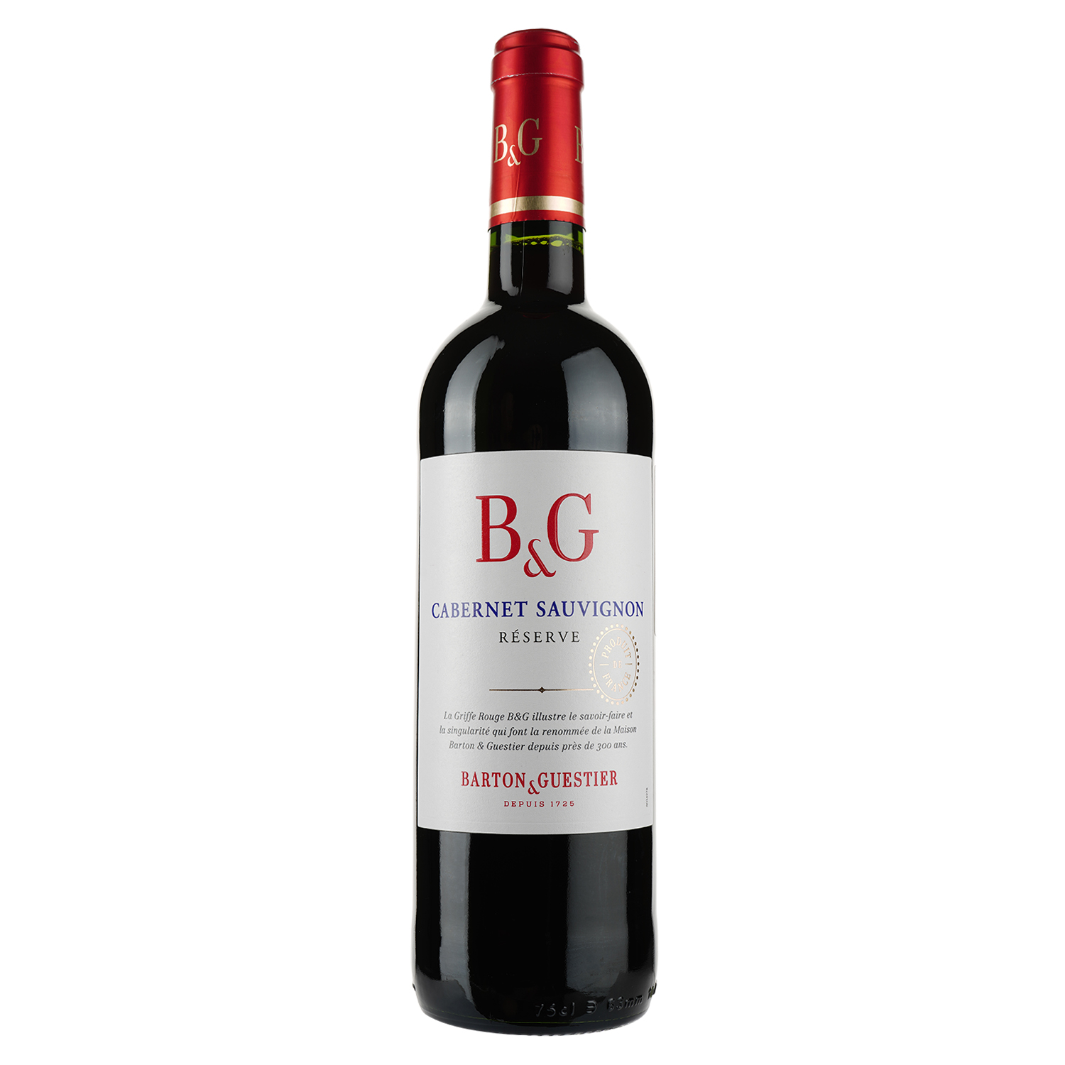 Вино Barton&Guestier Cabernet Sauvignon Reserve, червоне, сухе, 13,5%, 0,75 л - фото 1