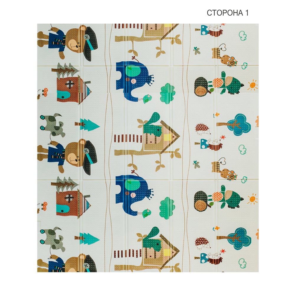 Детский двухсторонний складной коврик Poppet Лесные жители и Добрые соседи, 200x180x1 см (PP008-200) - фото 2
