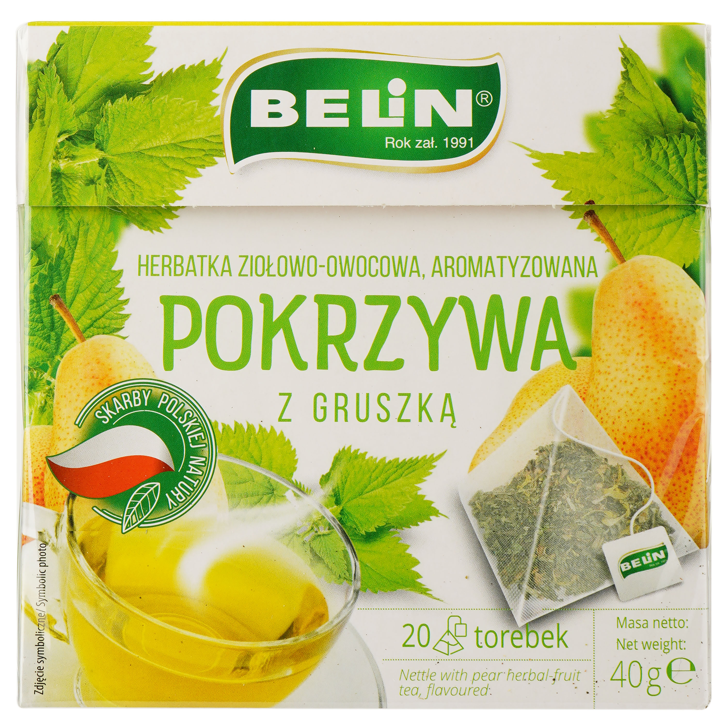 Суміш фруктово-трав'яна Belin з кропивою та грушею, 40 г (20 шт. по 2 г) (810190) - фото 1