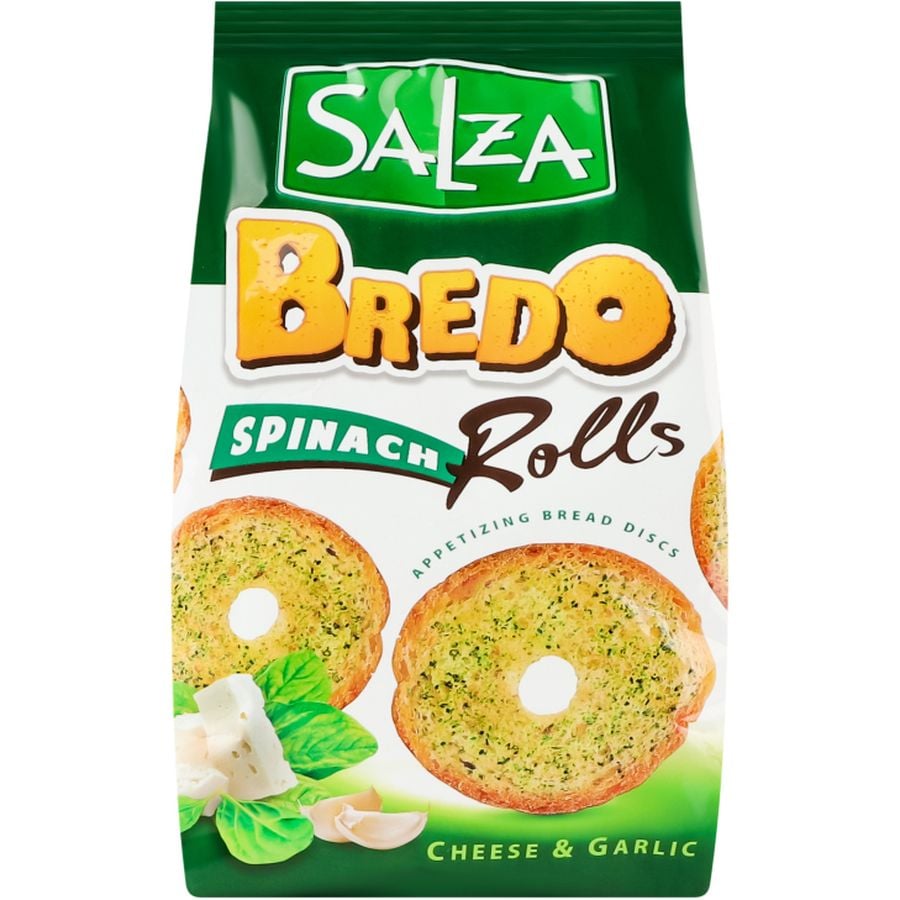 Сухарики Salza Bredo Rolls із сиром, шпинатом та часником 70 г - фото 1