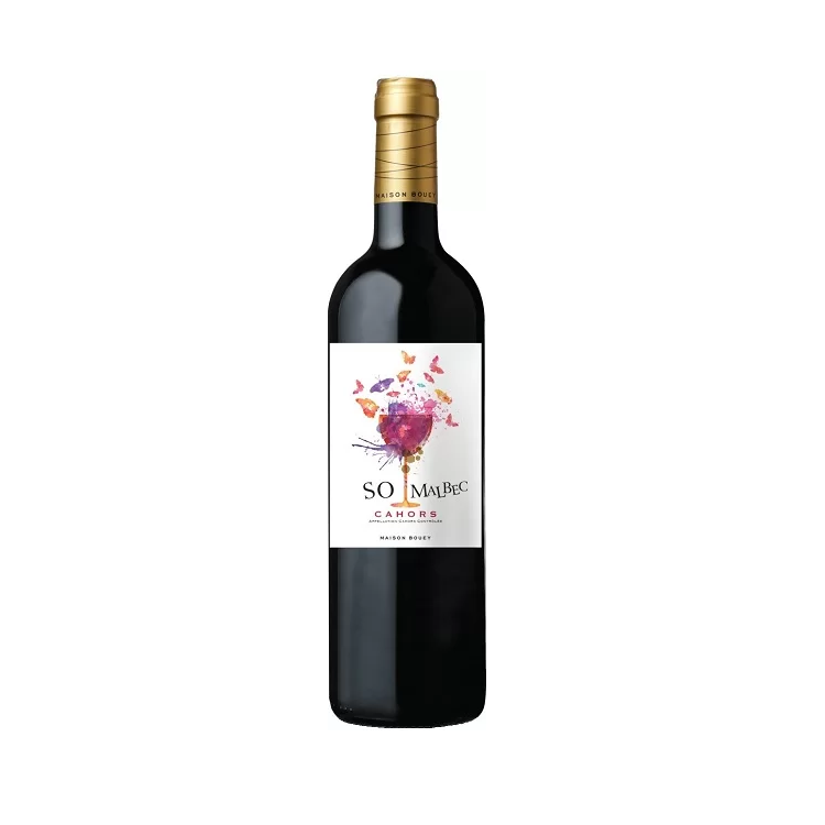 Вино SO Malbec Cahors, червоне, сухе, 0,75 л - фото 1