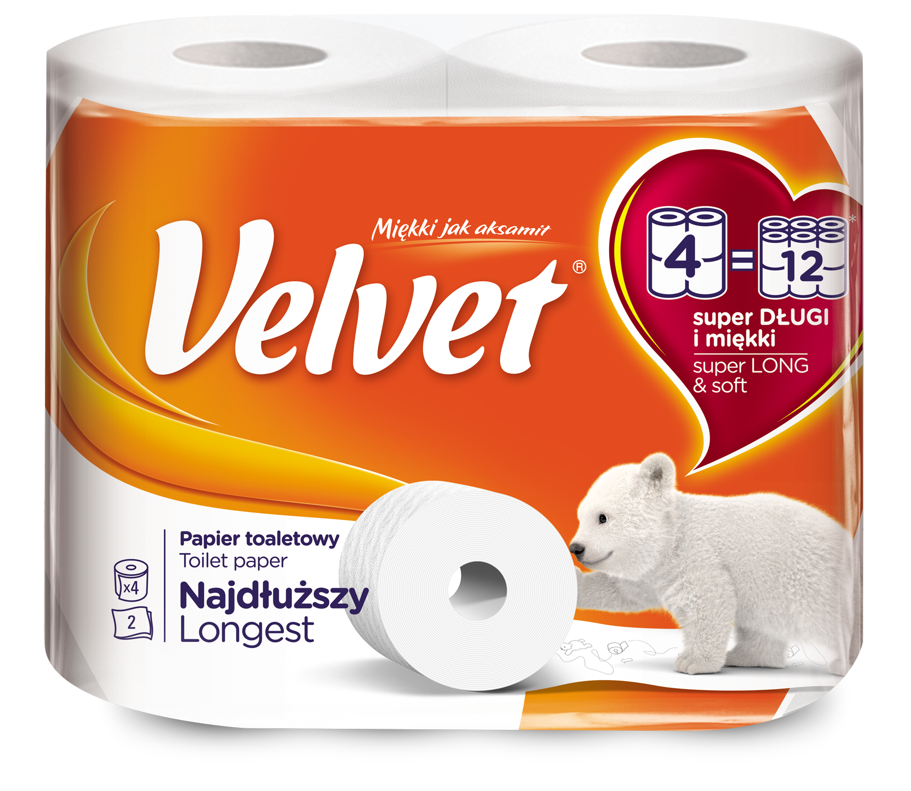 Туалетная бумага Velvet Excellence, двухслойная, 4 рулона (4100806) - фото 1