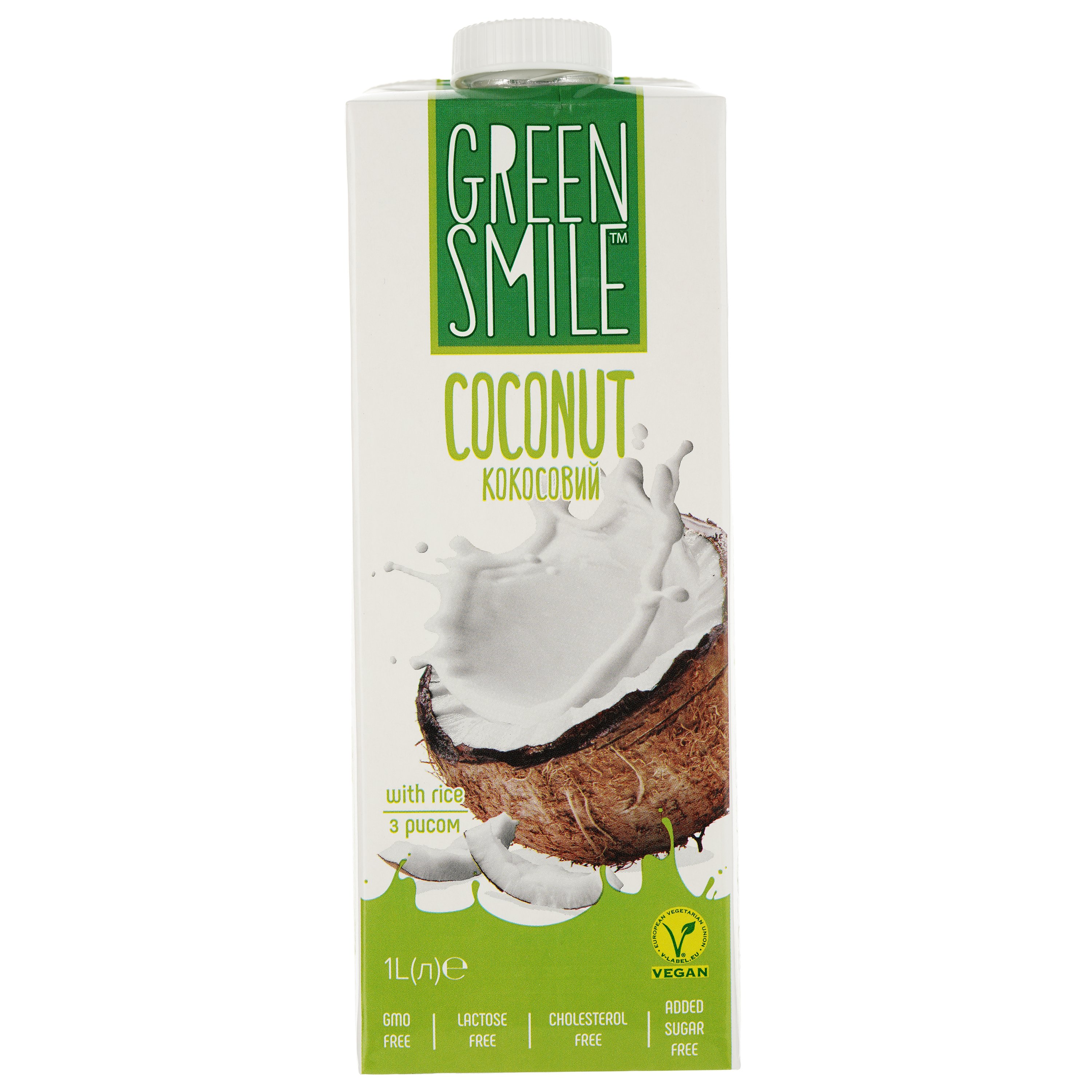 Напиток рисово-кокосовый Green Smile ультрапастеризованный обогащенный кальцием 3% 1 л - фото 1