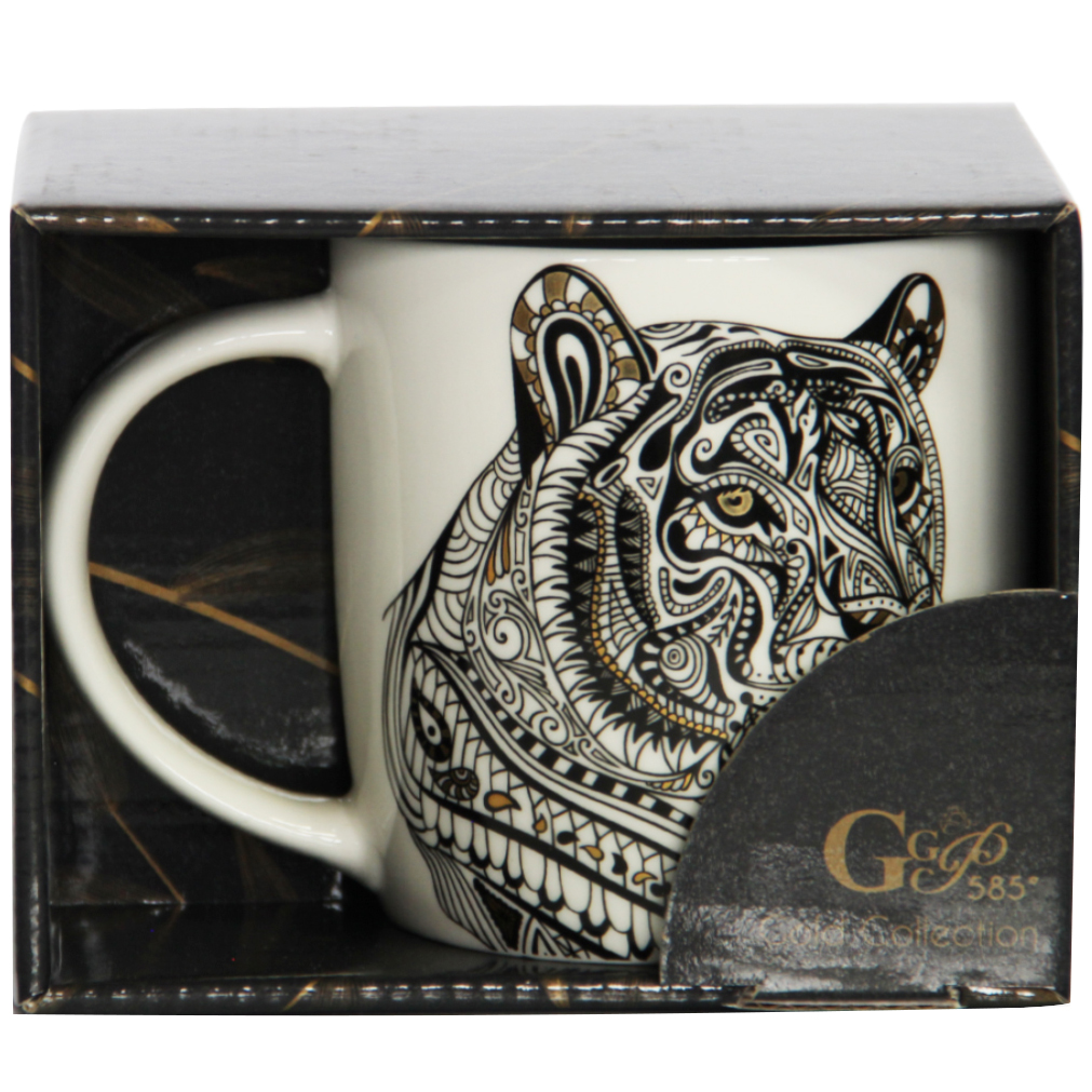 Чашка порцелянова GGP Бочка Animals Gold Тигр 1вид 350 мл в Преміум упаковці NBone RX-N16870 (76020790/Тигр) - фото 3
