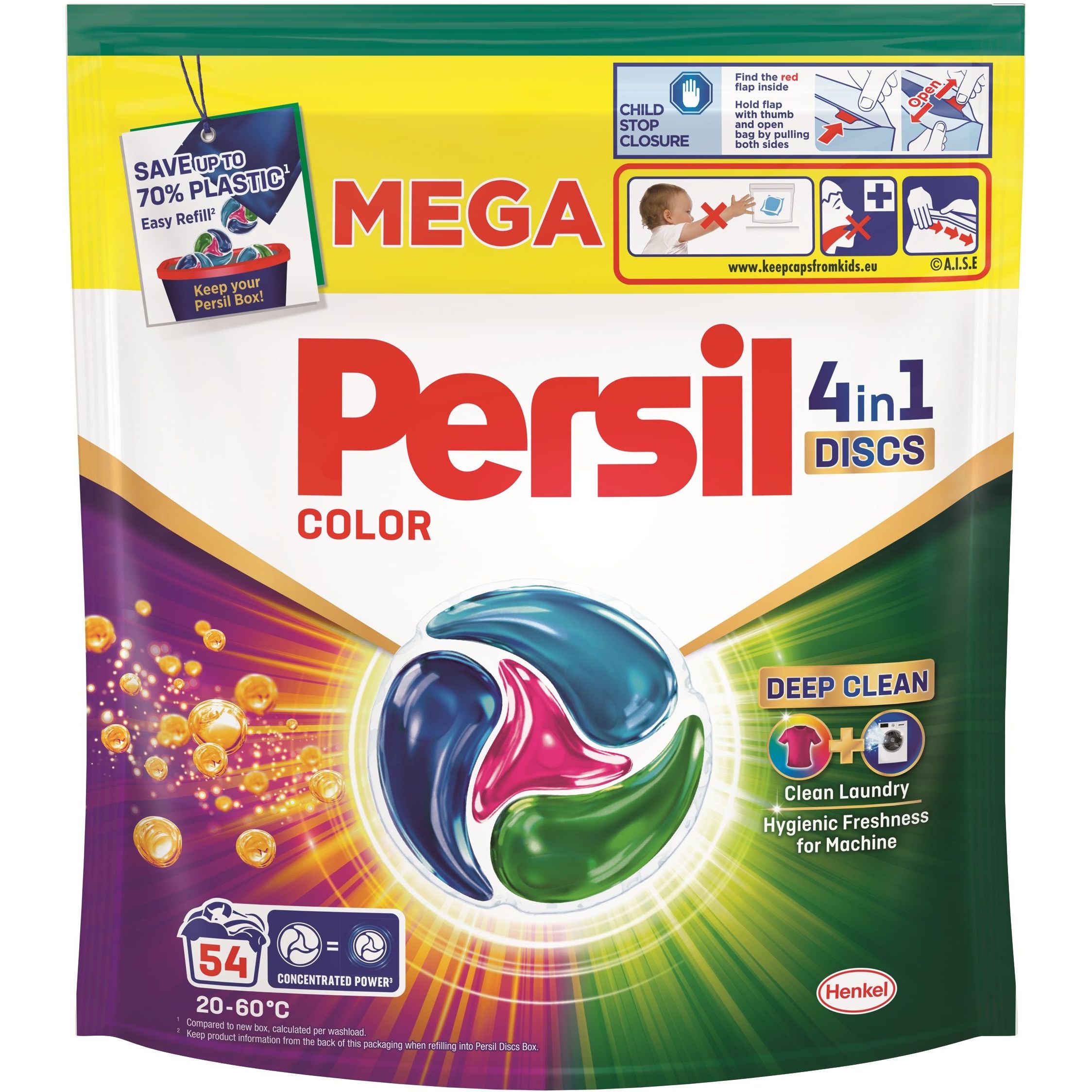 Диски для стирки Persil Deep Clean Color 4 in 1 Discs 54 шт. - фото 1