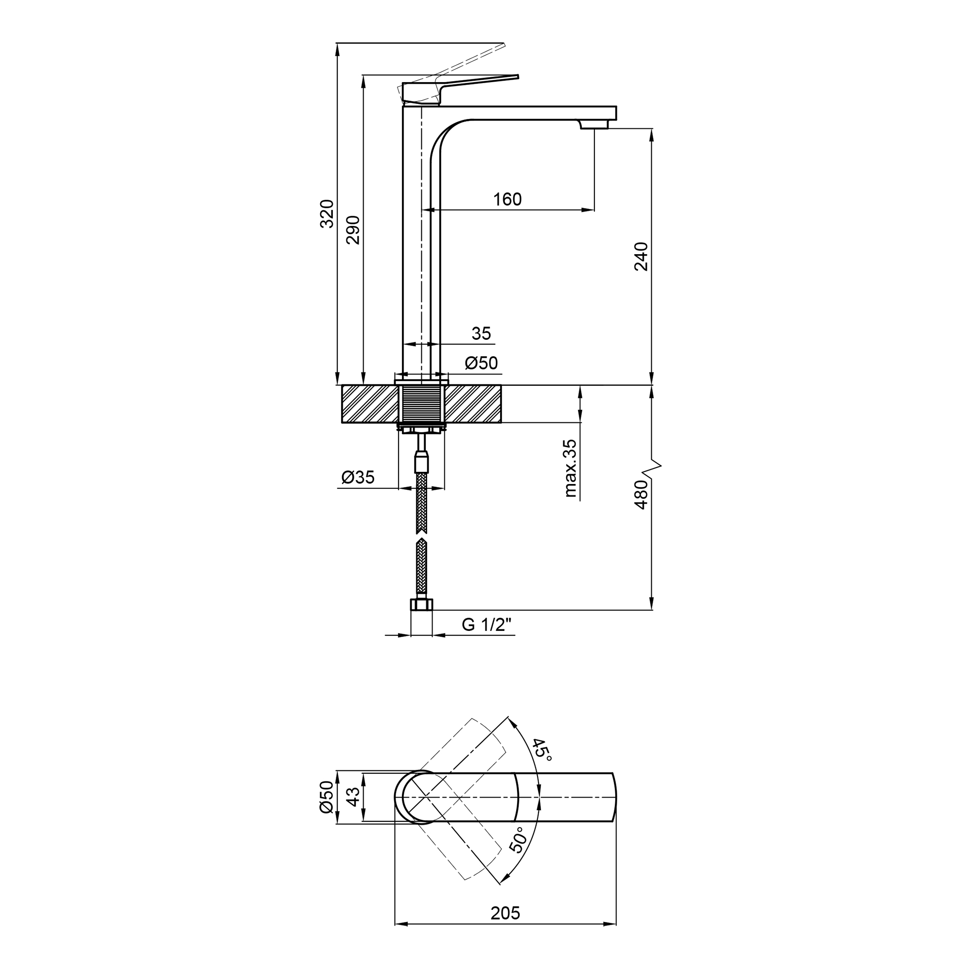 Змішувач для раковини Qtap Slavonice 1042H103B (QTS(LA1042H103B) - фото 2