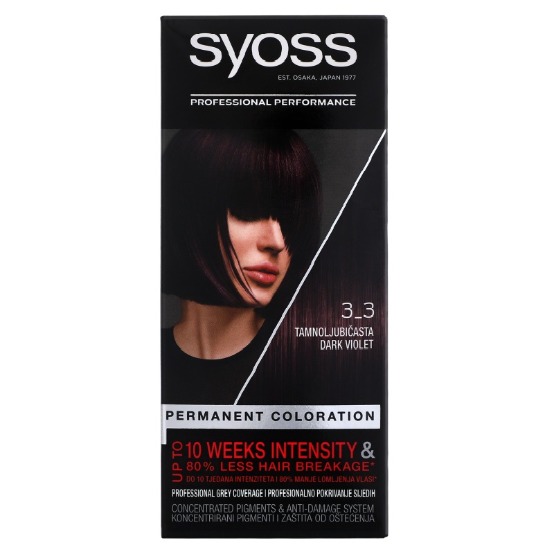 Краска для волос Syoss 3-3 Темно-фиолетовый, 115 мл - фото 1