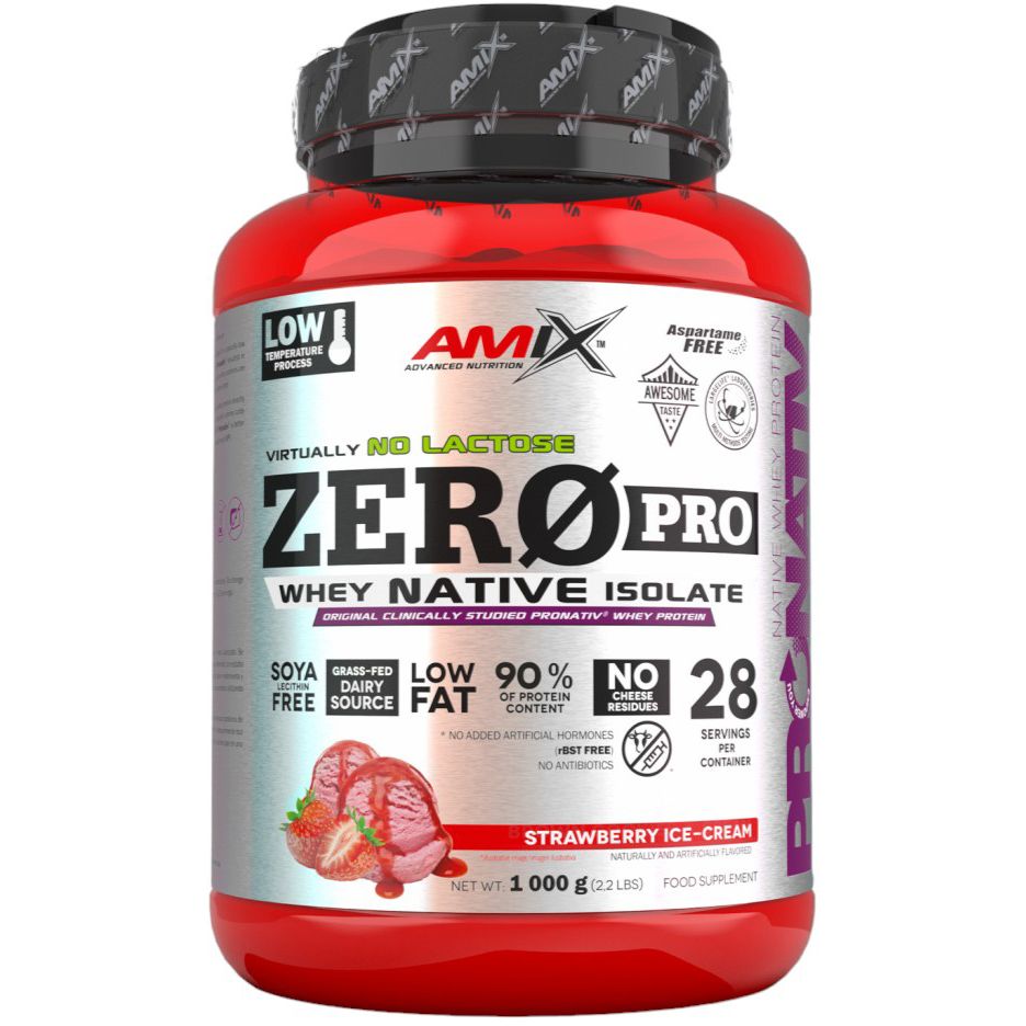 Протеин Amix ZeroPro Protein Клубничное мороженое 1 кг (818067) - фото 1