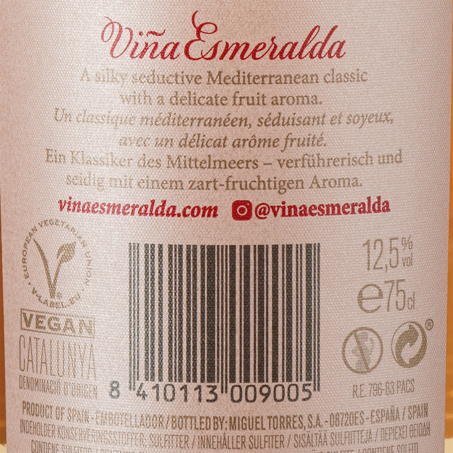 Вино Torres Vina Esmeralda Rose DO, розовое, сухое, 0,75 л - фото 3