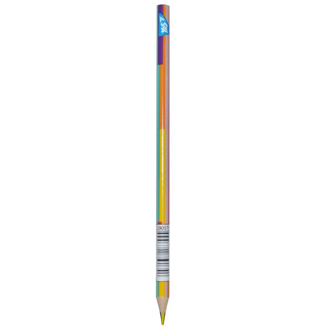 Олівець Yes Rainbow з чотирибарвним грифелем, трикутний (290575) - фото 2