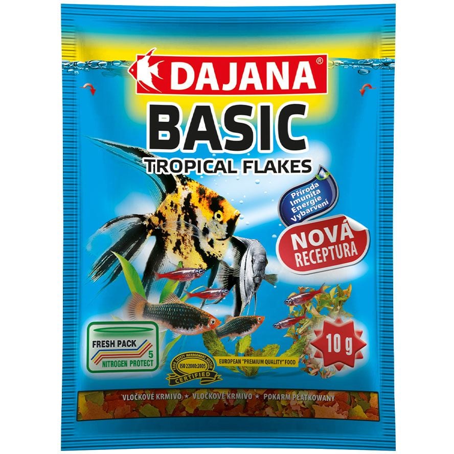 Корм Dajana Tropica Basic для всіх видів акваріумних риб у пластівцях 10 г - фото 1