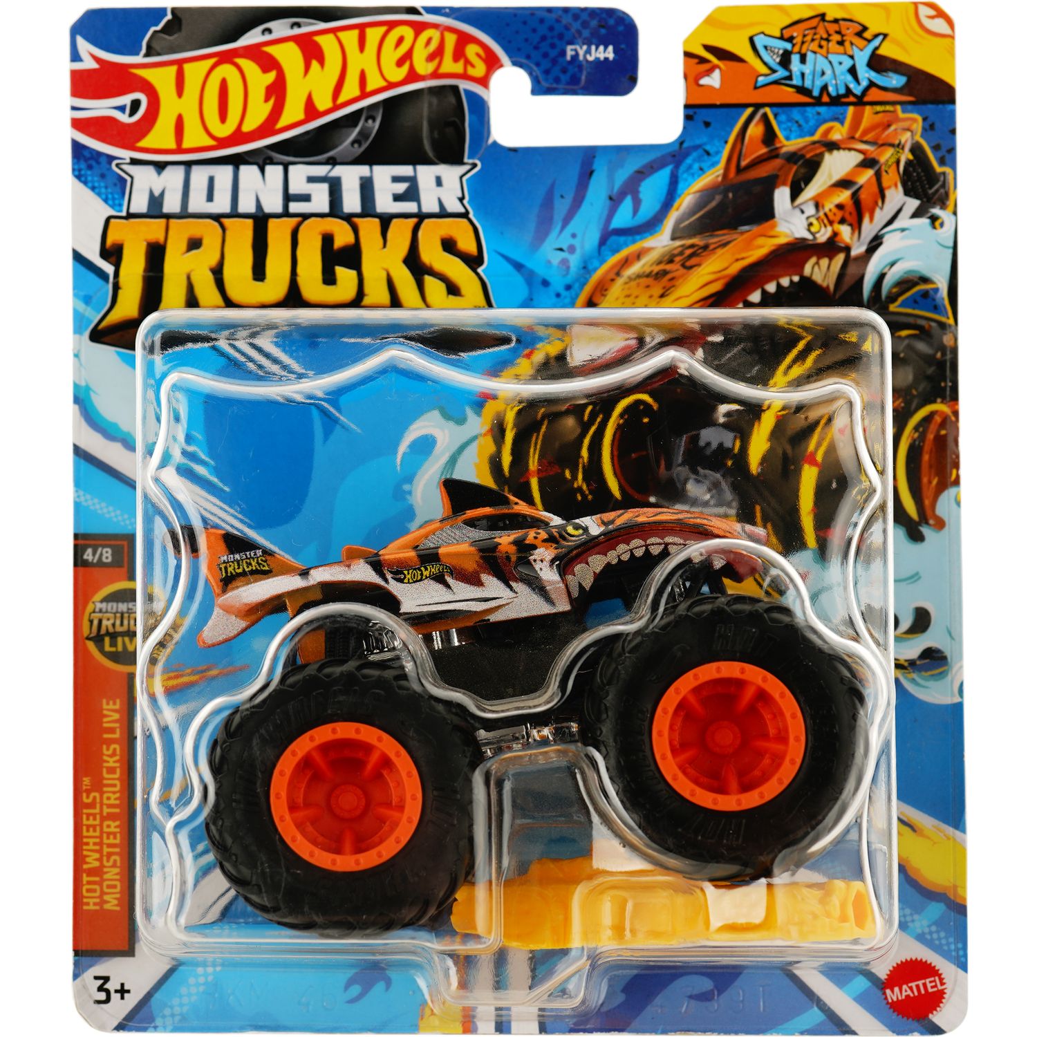 Базова машинка-позашляховик Hot Wheels Monster Trucks Tiger Shark (FYJ44) - фото 1