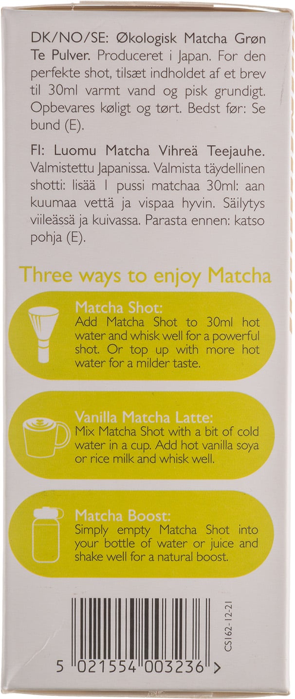 Чай зеленый Clearspring Matcha Shot Premium Grade органический 8 г (8 шт. х 1 г) - фото 2