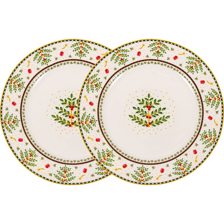 Набор тарелок Lefard Рождественская коллекция 26 см 2 шт. белый (924-823) - фото 1