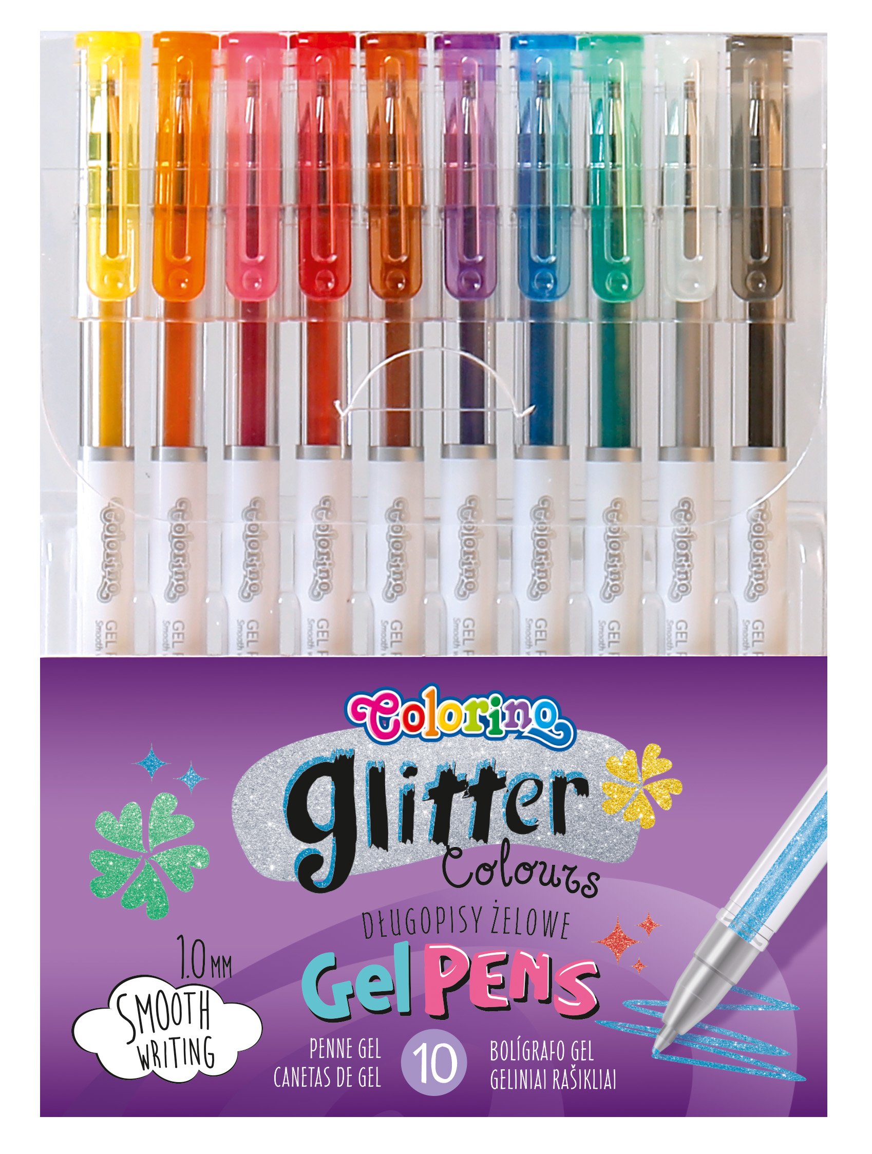 Набір гелевих ручок CoolPack Glitter, з блиском, 10 кольорів, 10 шт. (80929PTR) - фото 1