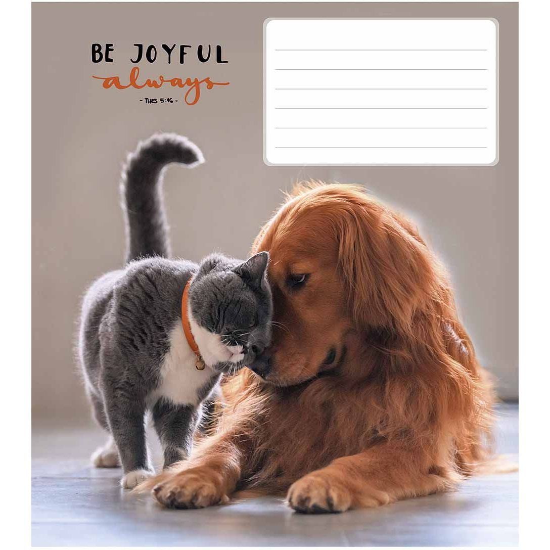 Тетрадь ученическая Школярик Be joyful always, в косую линию, 12 листов, ВД-лак, 30 шт. (012-3263C) - фото 1