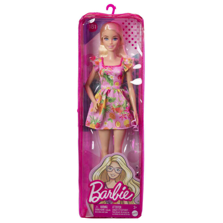Кукла Barbie Fashionistas Модница, в платье с фруктовым принтом, 29 см (HBV15) - фото 5