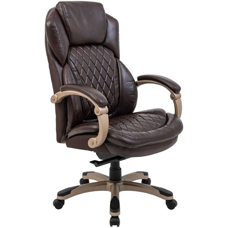 Кресло офисное Richman Премио Пластик Рич Synchro Кожа Сплит темно-коричневый (RCM-1071) - фото 1