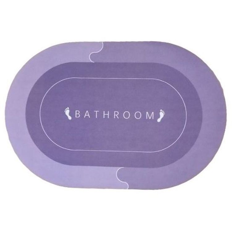 Коврик суперпоглащающий в ванную Stenson 60x40 см овальный фиолетовый (26249) - фото 1