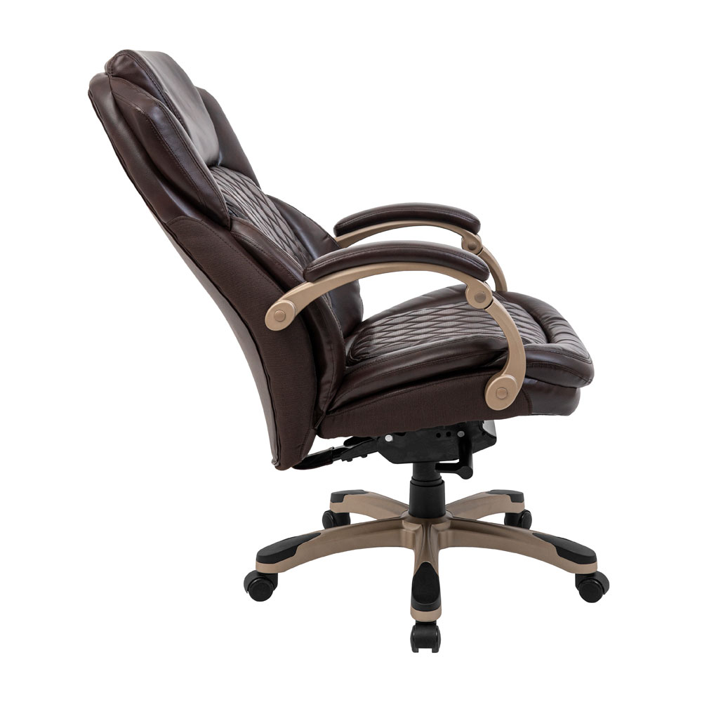 Крісло офісне Richman Преміо Пластик Річ Synchro Шкіра Спліт темно-коричневий (RCM-1071) - фото 3