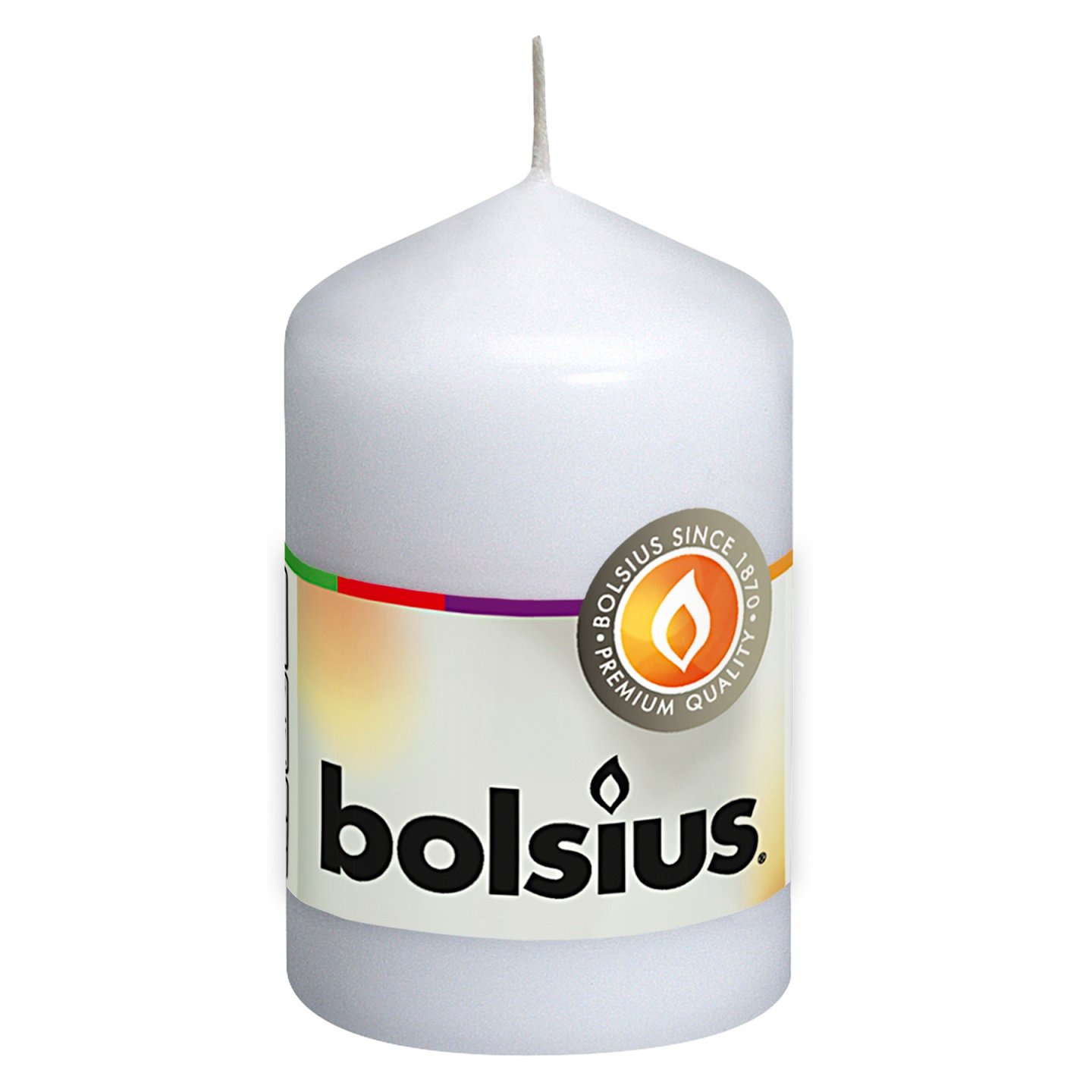 Свічка Bolsius стовпчик, 8х5 см, білий (200102) - фото 1