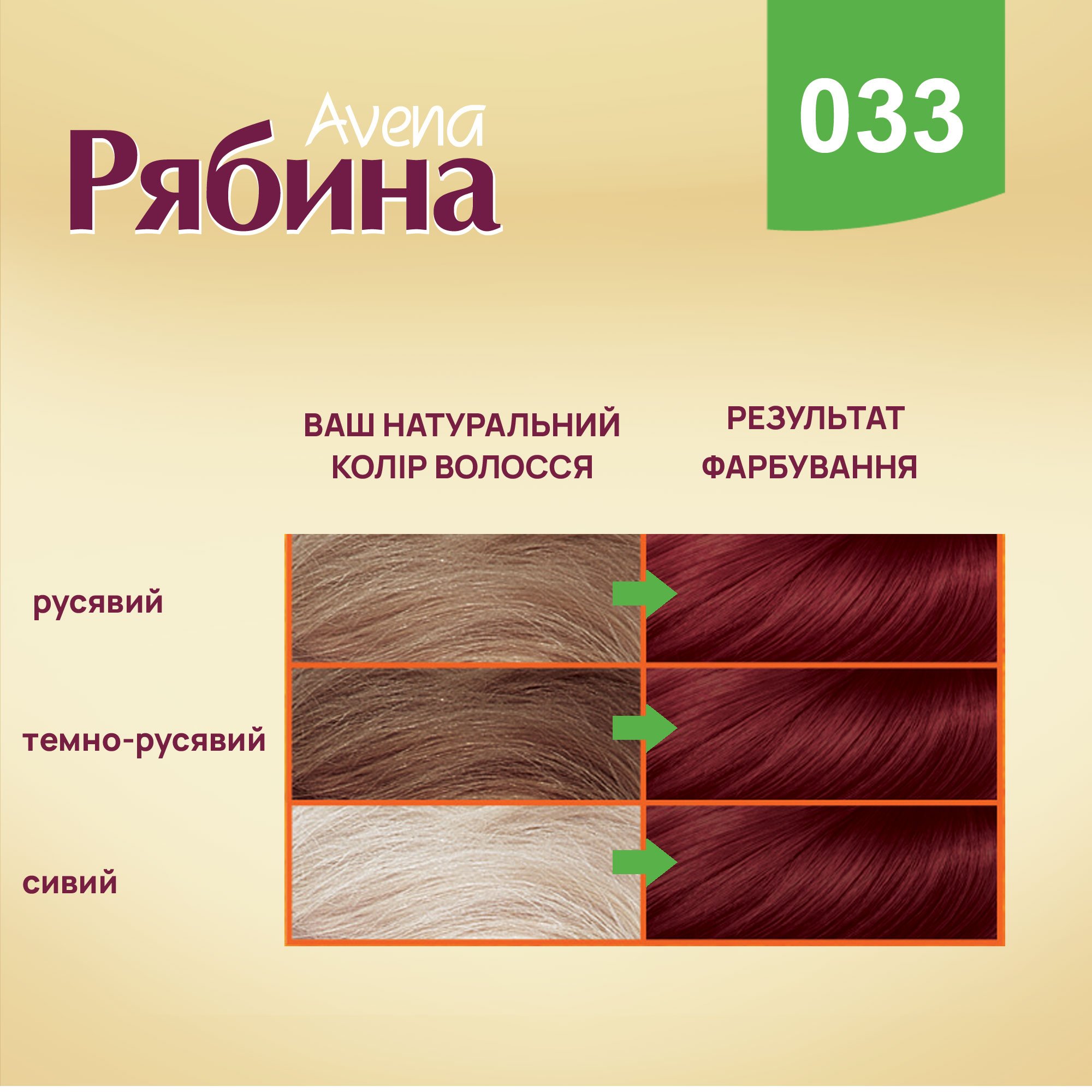 Крем-фарба для волосся Acme Color Рябина Avena, відтінок 033 (Махагон), 138 мл - фото 2