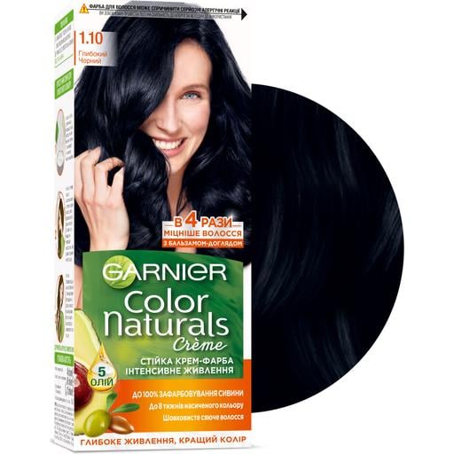 Стійка крем-фарба для волосся Garnier Color Naturals Інтенсивне живлення тон 1.10 (чорне вугілля) 112 мл - фото 2