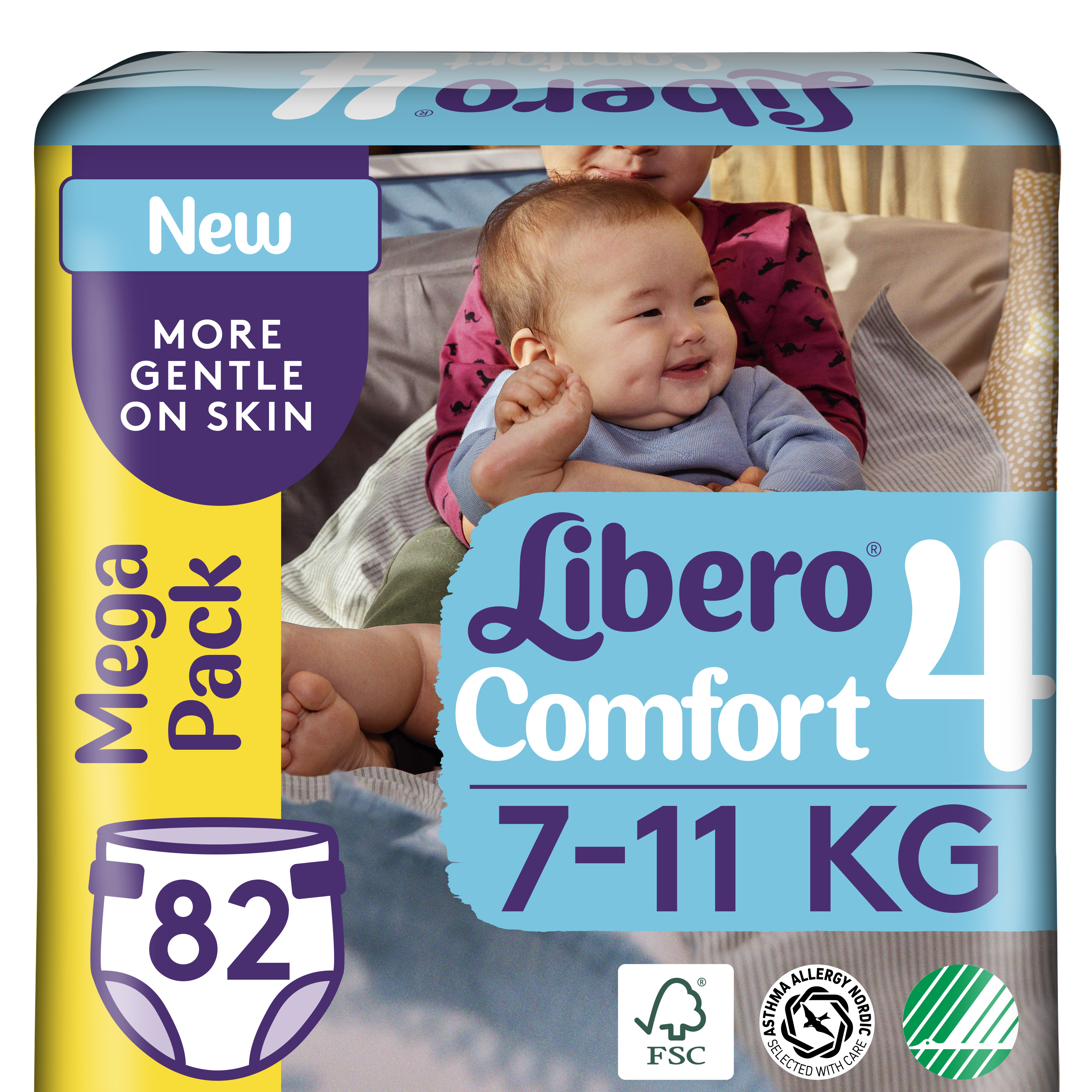 Підгузки Libero Comfort 4 (7-11 кг), 82 шт. - фото 1