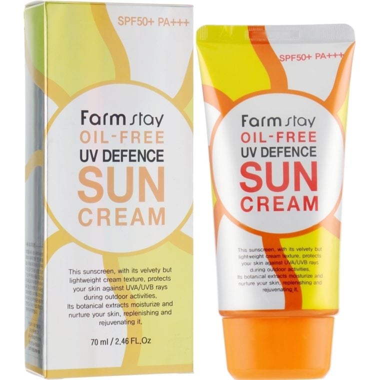 Сонцезахисний крем знежирений FarmStay Oil-Free UV Defence Sun Cream SPF 50+ PA+++, 70 мл - фото 2