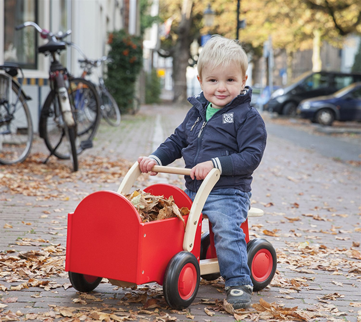 Велосипед-перевізник New Classic Toys, дерев'яний, червоний (11400) - фото 4